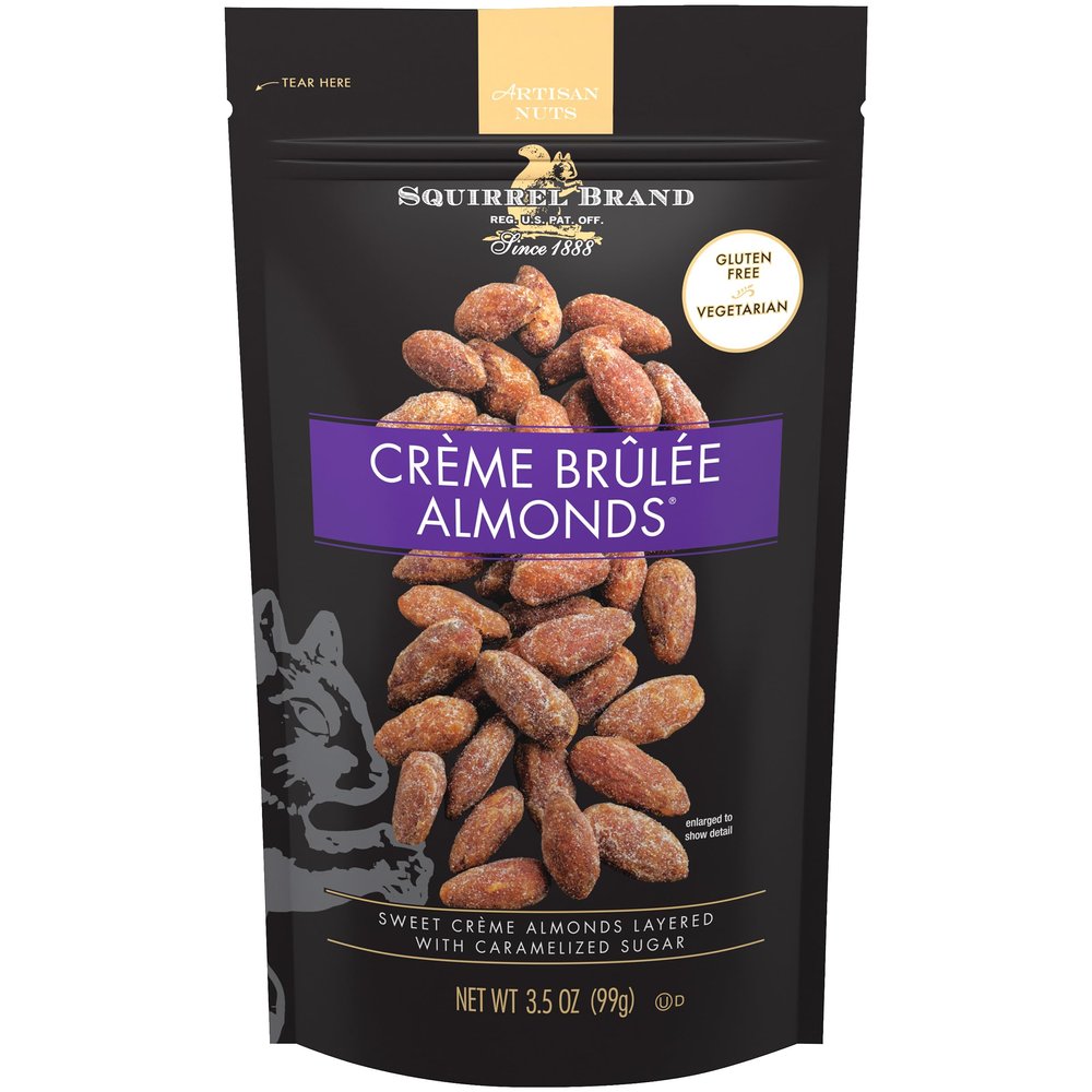 SQUIRREL BRAND Crme Brulee Almonds, 3.5 OZ Resealable Bag