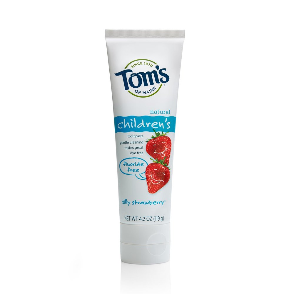 Tom's of Maine Natural Children's Fluoride Free Toothpaste, Silly Strawberry, 4.2 Ounce