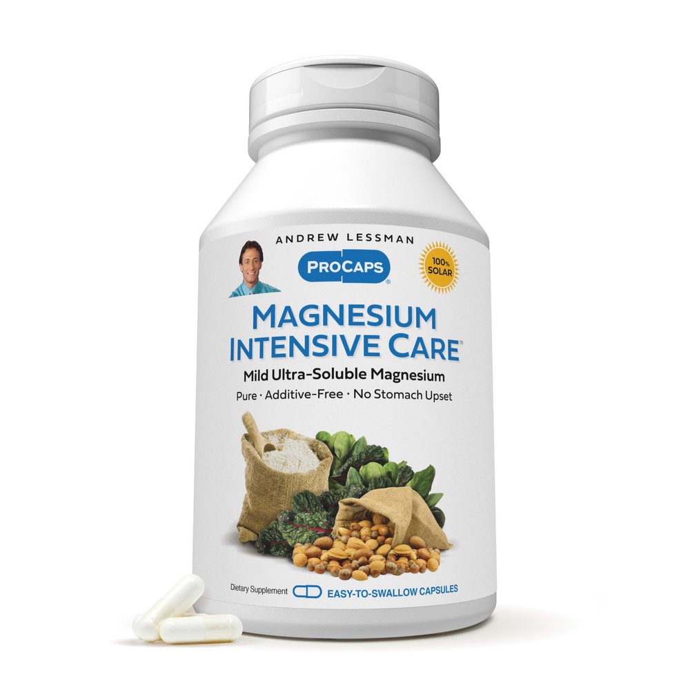 Andrew Lessman Magnesium Intensive Care 250 Capsules 200mg Mild Ultra-Soluble Magnesium, Supports Nerves, Muscles, Brain and Heart, No Additives, Gentle to Even The Most Sensitive Stomachs
