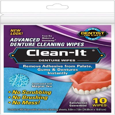 Clean It Denture Wipes Pack of 16 - 160 Total Wipes
