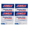 Secure Daily Cleansing Tablets - pH 9 Formula Thoroughly Cleans Dentures - Fights Odors, Stains & Germs - For Dentures, Nightguards, Retainers & Partials - 32 Tablets (4 Pack) view 1