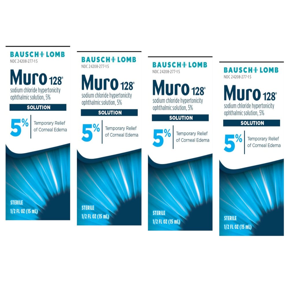 Bausch & Lomb Muro 128 Solution 5% 15 mL (Pack of 4)