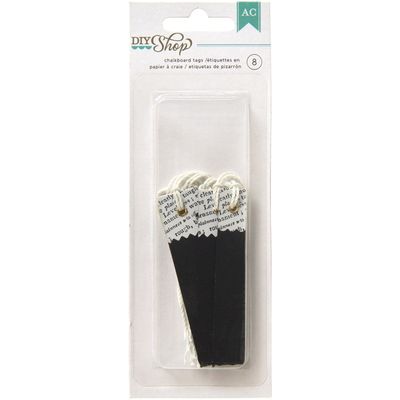 American Crafts 8-Piece DIY Shop Narrow Chalkboard Tags