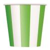 12oz Lime Green Striped Paper Cups, 6ct view 1