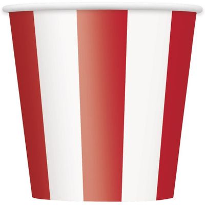 12oz Red Striped Paper Cups, 6ct