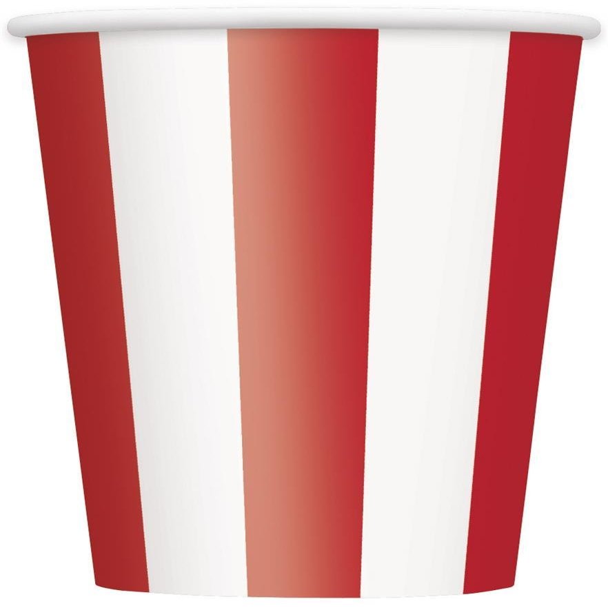 12oz Red Striped Paper Cups, 6ct