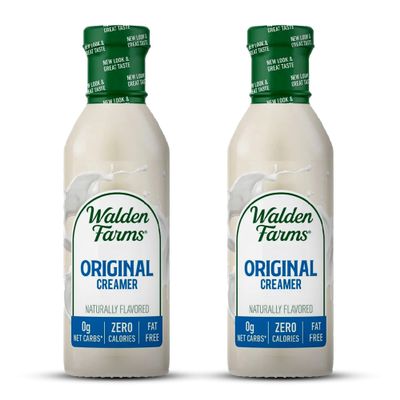 Walden Farms Original Coffee Creamer Zero Calorie, Fat-Free, Sugar-Free, Low Carb, Keto-Friendly, Dairy-Free, Vegan 2-Pack, 12 oz Bottles