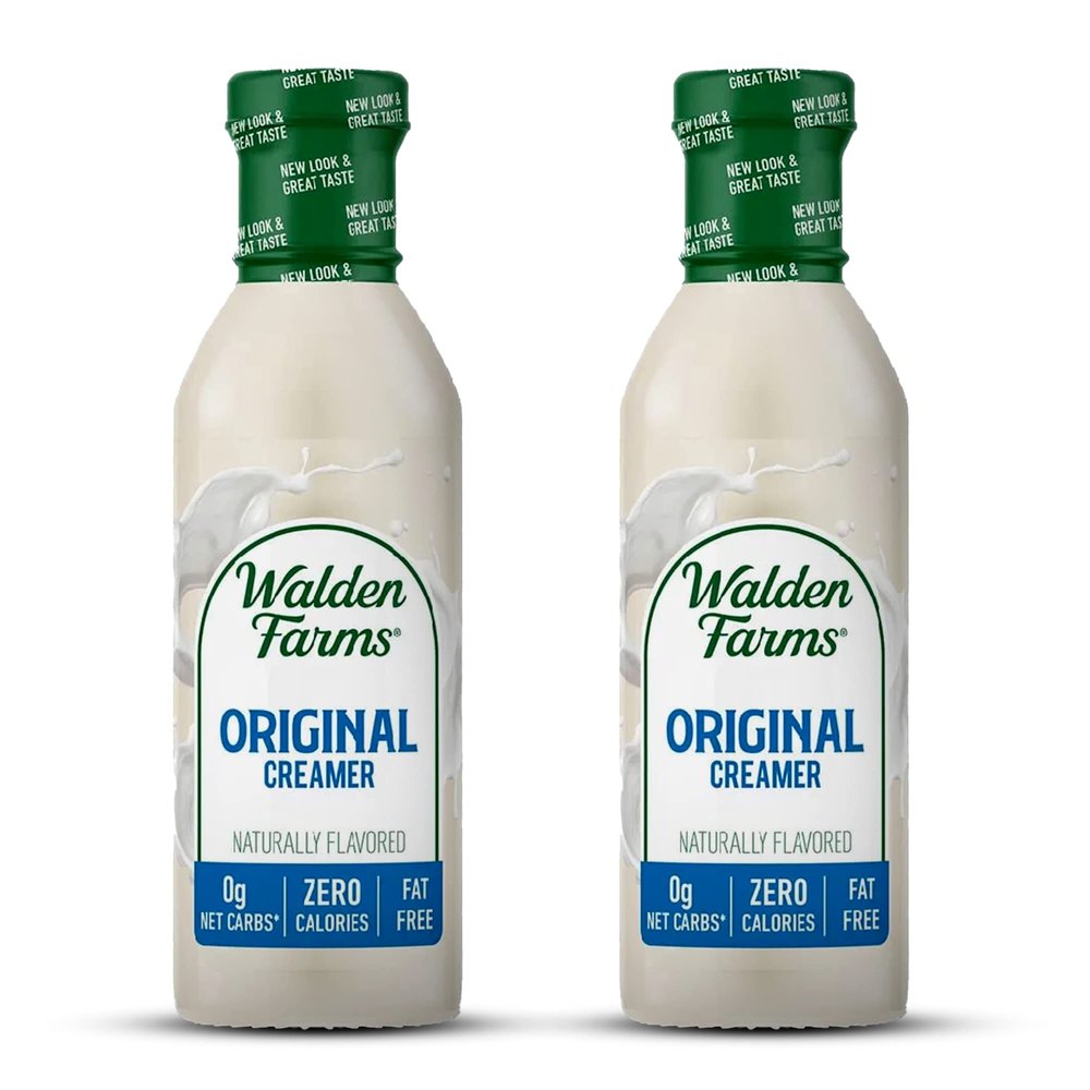 Walden Farms Original Coffee Creamer  Zero Calorie, Fat-Free, Sugar-Free, Low Carb, Keto-Friendly, Dairy-Free, Vegan  2-Pack, 12 oz Bottles