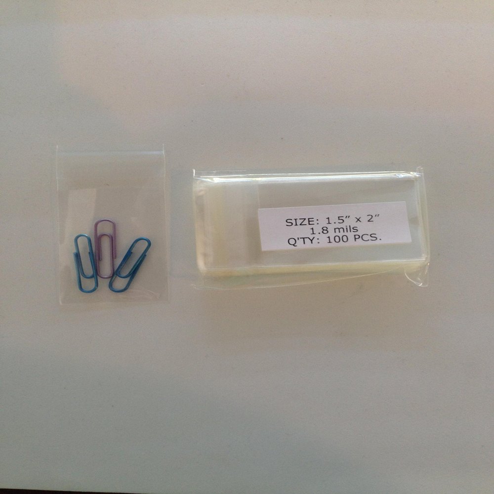 1000 Pcs 1.5 x 2 Inch Crystal Clear Resealable Cello/Cellophane Bags
