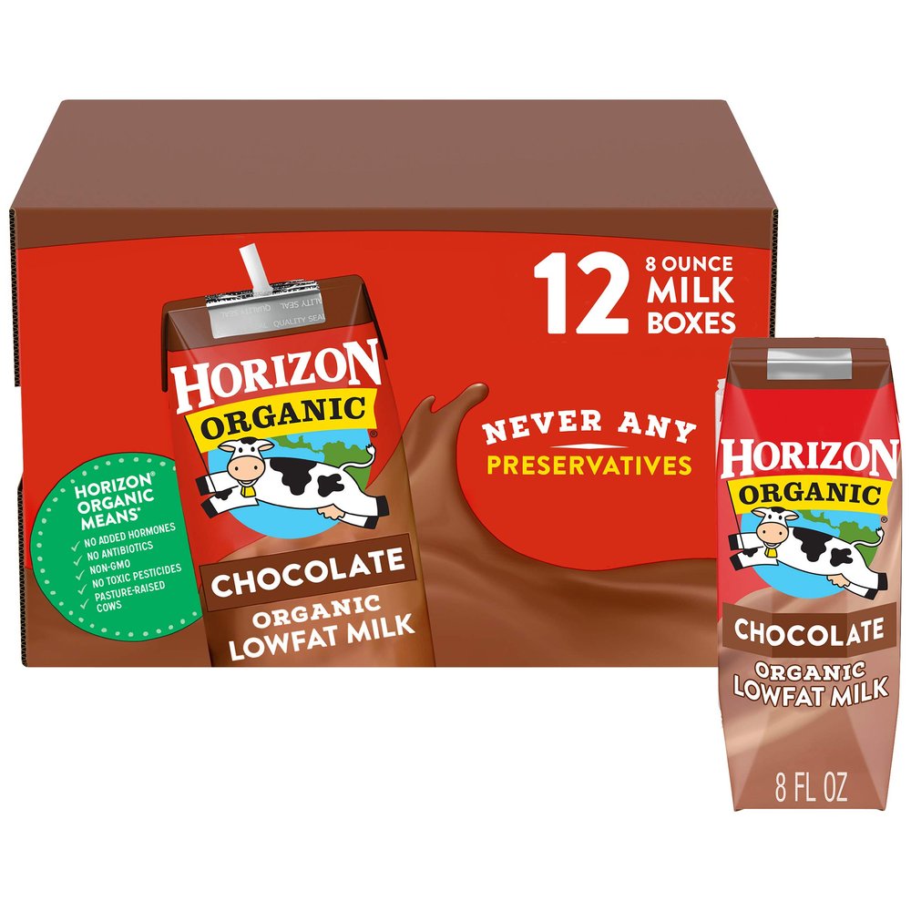 Horizon Organic Shelf-Stable 1% Lowfat Milk Boxes, Chocolate, 8 Fl Oz, 12 Pack