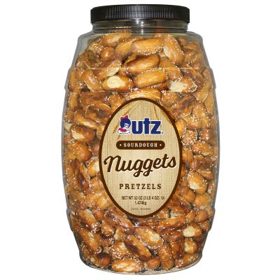 Utz Sourdough Nuggets Pretzels 52 oz. Barrel Bite-Size Pretzels with Classic Sourdough Flavor, Perfectly Salted with Zero Cholesterol per Serving