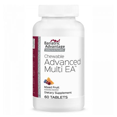 Bariatric Advantage Chewable Advanced Multi EA - High Potency Daily Multivitamin with Iron for Bariatric Surgery Patients - Mixed Fruit Flavor - 60 Count