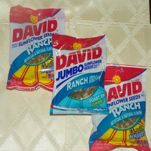 DAVID Roasted & Salted RANCH Flavored Sun Flower Seeds (3 Packs)