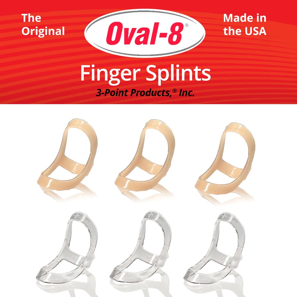 3-Point Products Oval-8 Finger Splint, Support and Protection for Arthritis, Trigger Finger or Thumb, and Other Finger Conditions, Size 2 (Pack of 3)