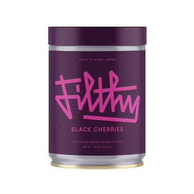Filthy Cocktail Amarena Black Cherries, Premium Cocktail Garnish, All Natural Wild Italian Amarena Black Cherry, Non-GMO, Gluten Free, Vegan, Slow-Cooked, 45 Oz Tin, 170 Cherries