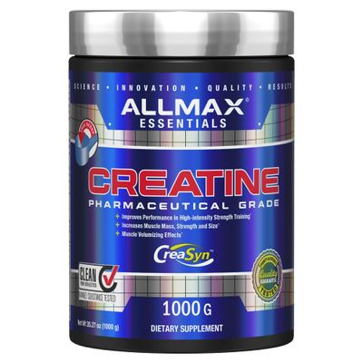 ALLMAX Nutrition Creatine Monohydrate Powder, Unflavored  Pure Micronized Creatine Supplement for Men & Women  Supports Strength, Performance & Training Intensity  Vegan, Gluten Free (1000g)