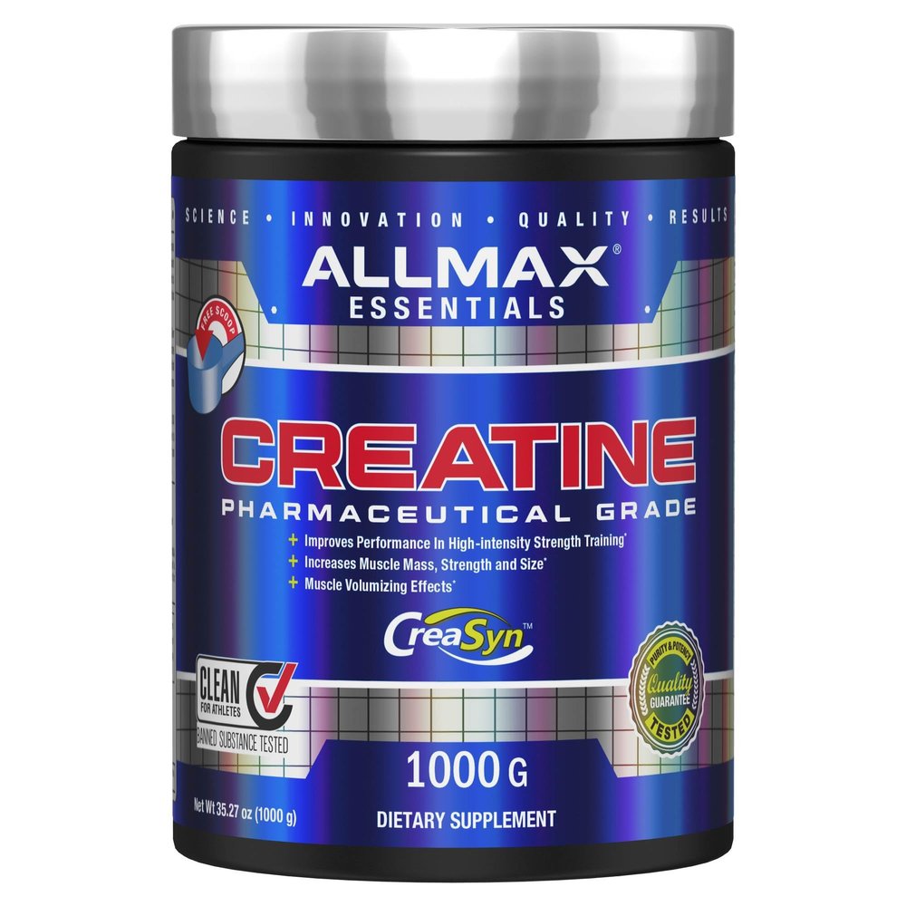ALLMAX Nutrition Creatine Monohydrate Powder, Unflavored  Pure Micronized Creatine Supplement for Men & Women  Supports Strength, Performance & Training Intensity  Vegan, Gluten Free (1000g)