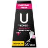 U by Kotex Balance Daily Panty Liners for Thongs, Wrapped, Light Absorbency, Regular Length, 50 Count (Packaging May Vary) view 1
