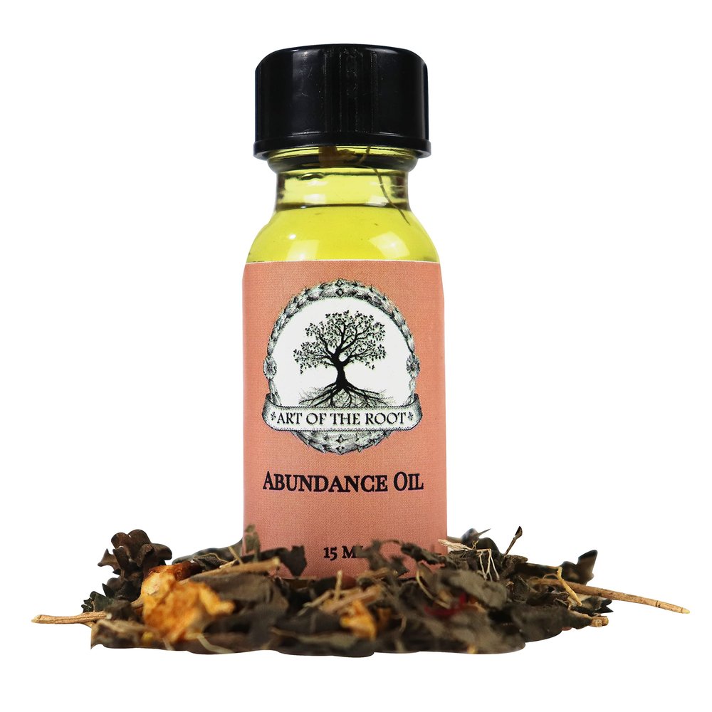 Art of the Root Abundance Oil 1/2 oz | Prosperity & Success Rituals | Handmade with Herbs & Essential Oils | for Hoodoo Voodoo Wiccan Pagan Conjure Rituals