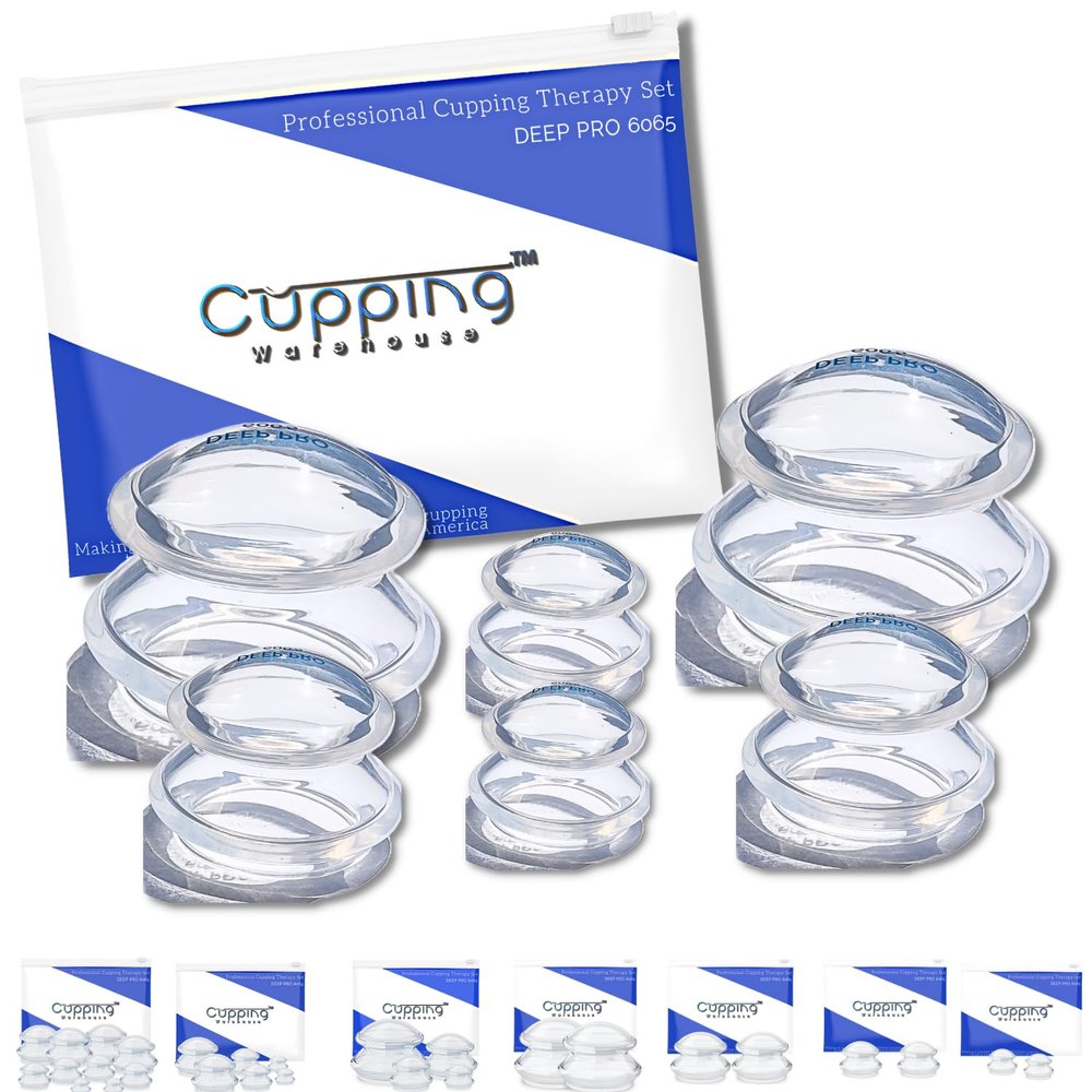 Cupping Warehouse Advanced (Hard) Supreme 6 DEEP PRO 6065 Professional Silicone Cupping Set 6-Piece - Deep Tissue Myofascial Release & Pain Relief Therapy