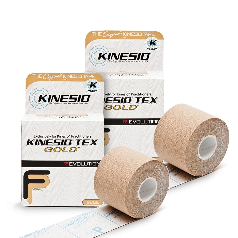 Kinesio Taping - Elastic Therapeutic Athletic Tape Tex Gold FP - Beige 2 in. x 16.4 ft - 2 Pack