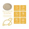 100% Compostable Disposable Paper Plates Bulk [6" 50 Pack], Bamboo Plates, Eco Friendly, Biodegradable, Sturdy Small Dessert Party Plates, Heavy-Duty, Unbleached by Earth's Natural Alternative view 2
