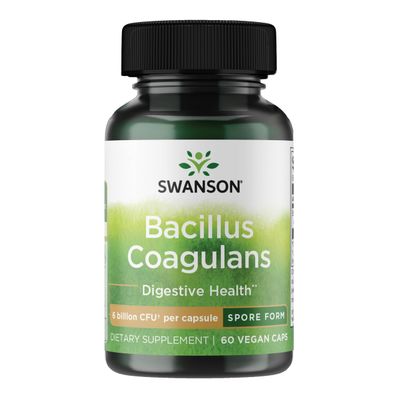 Swanson Bacillus Coagulans - Natural Probiotic Supplement Supporting Digestive Health w/ 6 Billion CFU - May Support GI & Overall Gut Health - (60 Veggie Capsules)