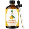 SVA Mandarin Essential Oil  4 Fl Oz  100% Natural Mandarin Oil - for Diffuser, Hair Care, Face, Skin Care, Aromatherapy, Scalp and Body Massage, Soap and Candle Making  with Dropper view 1