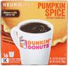 Dunkin Donuts Pumpkin Spice Flavor K-Cups for Keurig Coffee Brewers, 16 Count view 1