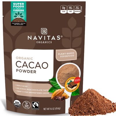 Navitas Organics Cacao Powder, Bags, 30 Servings, 1 Pound (Pack of 1), 16 Ounce