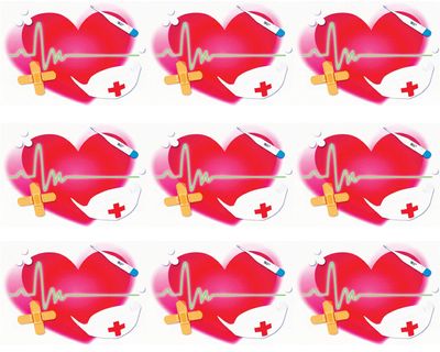 Medical Nurse - Cake Side Side Strip - Edible Cake/Cupcake Party Topper - D20787