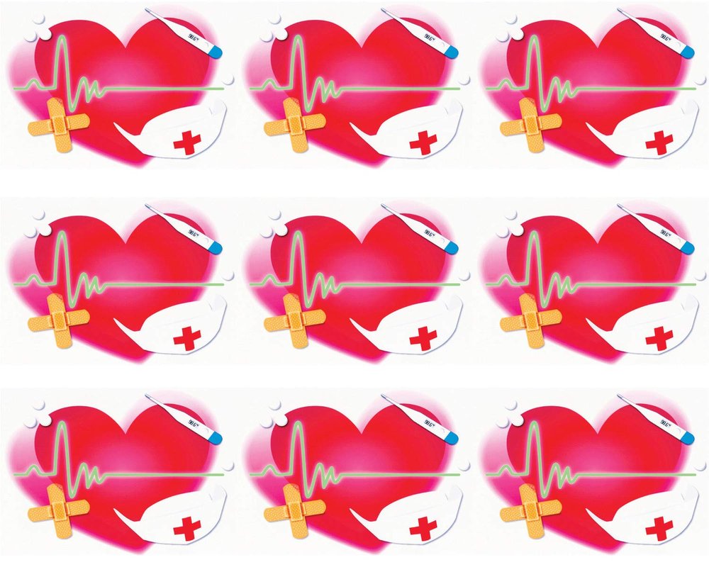 Medical Nurse - Cake Side Side Strip - Edible Cake/Cupcake Party Topper - D20787