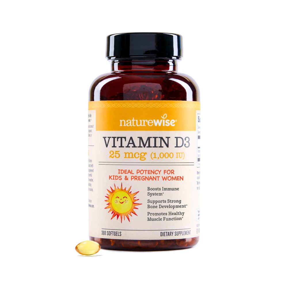 NatureWise Vitamin D3 1000iu (25 mcg) 1-Year Supply for Immune Support, Healthy Muscle Function, and Bone Health - Non-GMO, Gluten Free in Organic Extra Virgin Olive Oil, (Mini Softgel), 360 Count