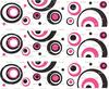Black & Pink Swirls - Cake Side Strip - Edible Cake/Cupcake Topper - D980 view 1