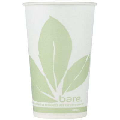 Dart Solo Bare Eco-Forward 16 oz. Wax Treated Printed Paper Cold Cup - 1000/CS