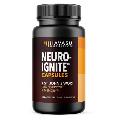 NeuroIGNITE Brain Supplements for Memory and Focus - 30 Count - Nootropics Brain Support Supplement with Bacopa, Ginkgo Biloba, St. John's Wort, Phosphatidylserine - Non-GMO Capsules, 1-Month Supply