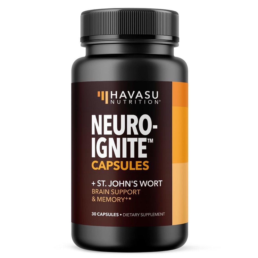 NeuroIGNITE Brain Supplements for Memory and Focus - 30 Count - Nootropics Brain Support Supplement with Bacopa, Ginkgo Biloba, St. John's Wort, Phosphatidylserine - Non-GMO Capsules, 1-Month Supply