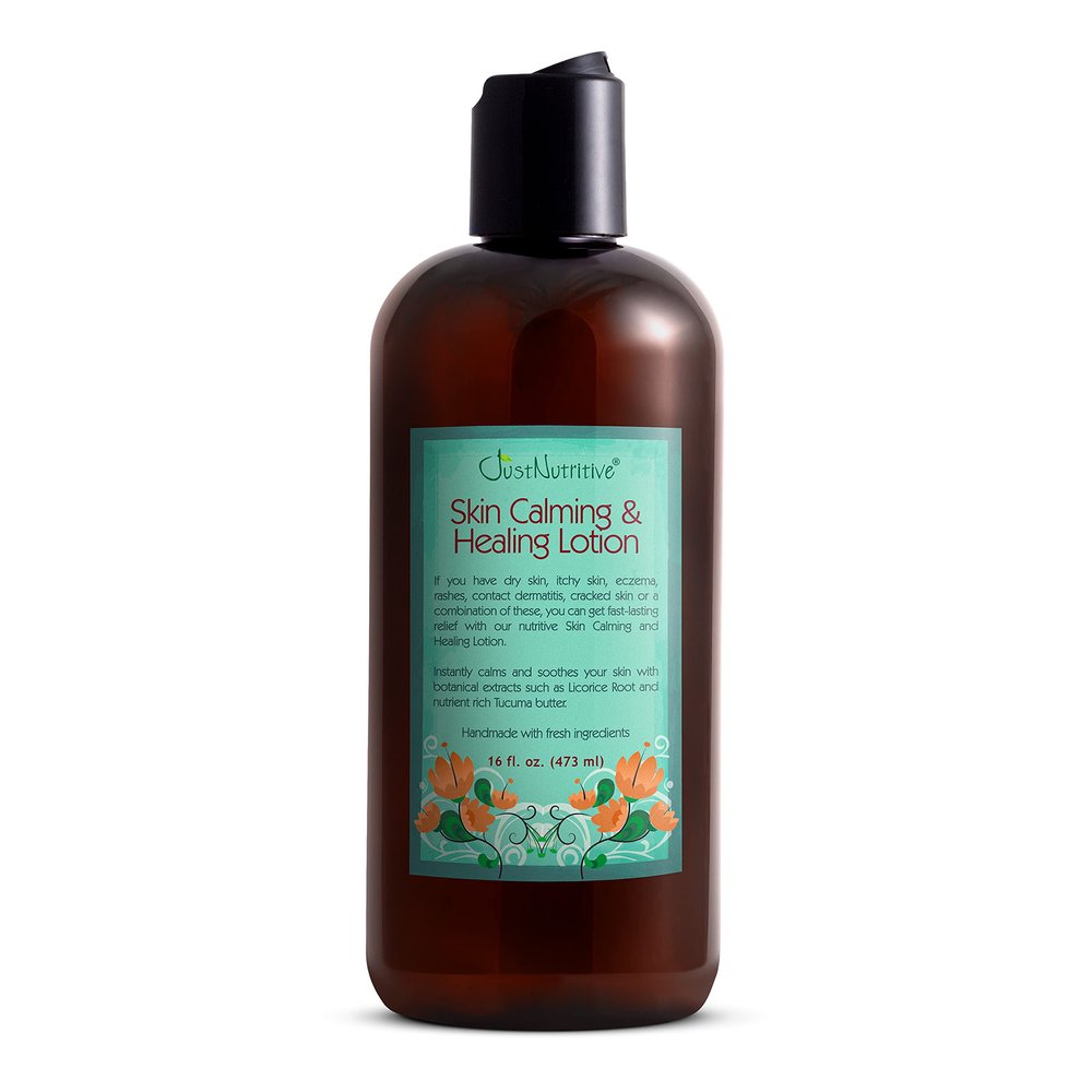 Just Nutritive Skin Calming & Healing Lotion | Organic Moisturizer for Treatment of Dry, Cracked or Irritated and Itchy Skin | Eczema Lotion Provides Long-lasting Relief 16 Oz