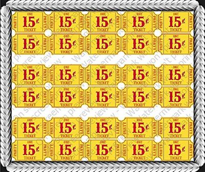 Carnival Tickets - Designer Strips - Edible Cake Side Toppers- Decorate The Sides of Your Cake - D20153