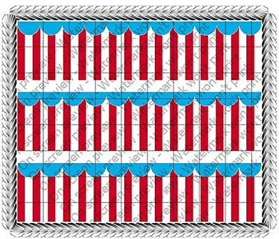 Carnival Stripes - Cake Side Strip - Edible Cake/Cupcake Topper - D412