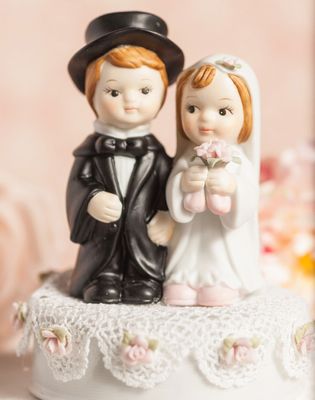 Vintage Applique Cute Child Wedding Cake Topper