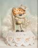 Vintage Applique Cute Hobo Wedding Cake Topper view 1