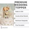Vintage Applique Cute Hobo Wedding Cake Topper view 2