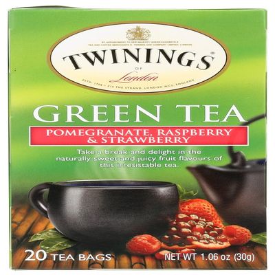 Twinings Tea - Tea Green Pomegranate Raspberry & Strawberry - Case of 6-20 BAG