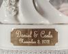 Personalized Stylized Dancing Bride and Groom Wedding Cake Topper - Custom Names and Wedding Date view 3