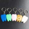10pcs White Color 20M Tooth Shaped Dental Floss with A Keychain view 3