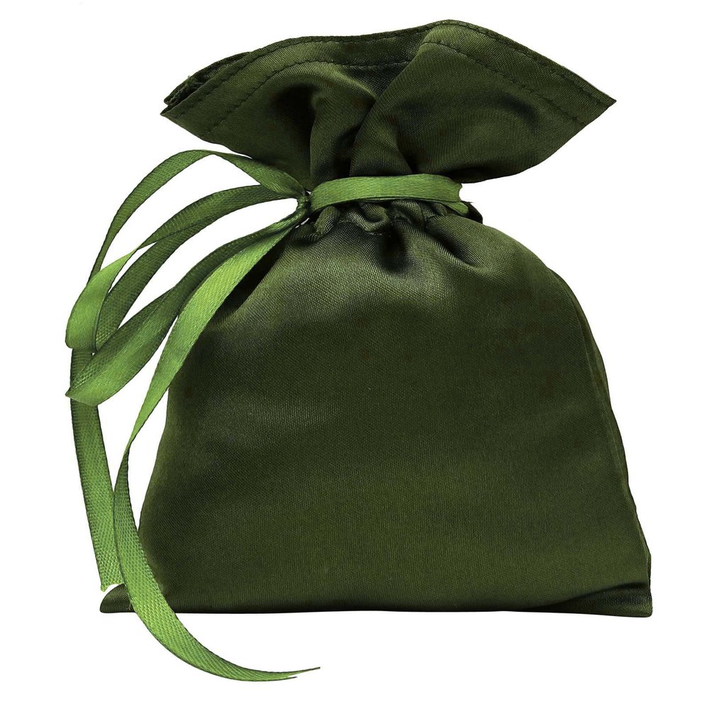 Darling Souvenir 50 Satin Drawstring Gift Pouch Small Wedding Party Favors Bag - 4" x 6.5" inches Baby Shower Thank You Pouches- Olive Green