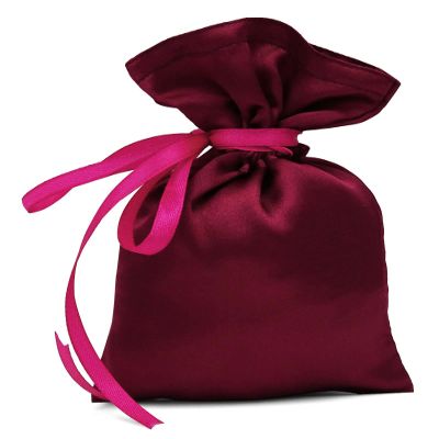 Darling Souvenir 50 Satin Drawstring Gift Pouch Small Wedding Party Favors Bag - 4" x 6.5" inches Baby Shower Thank You Pouches- Burgundy