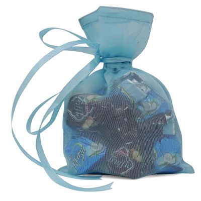 Darling Souvenir 50 Organza Drawstring Gift Pouch Small Wedding Party Favors Bag 4 x 6.5 inches Baby Shower Thank You Pouches- Sky Blue