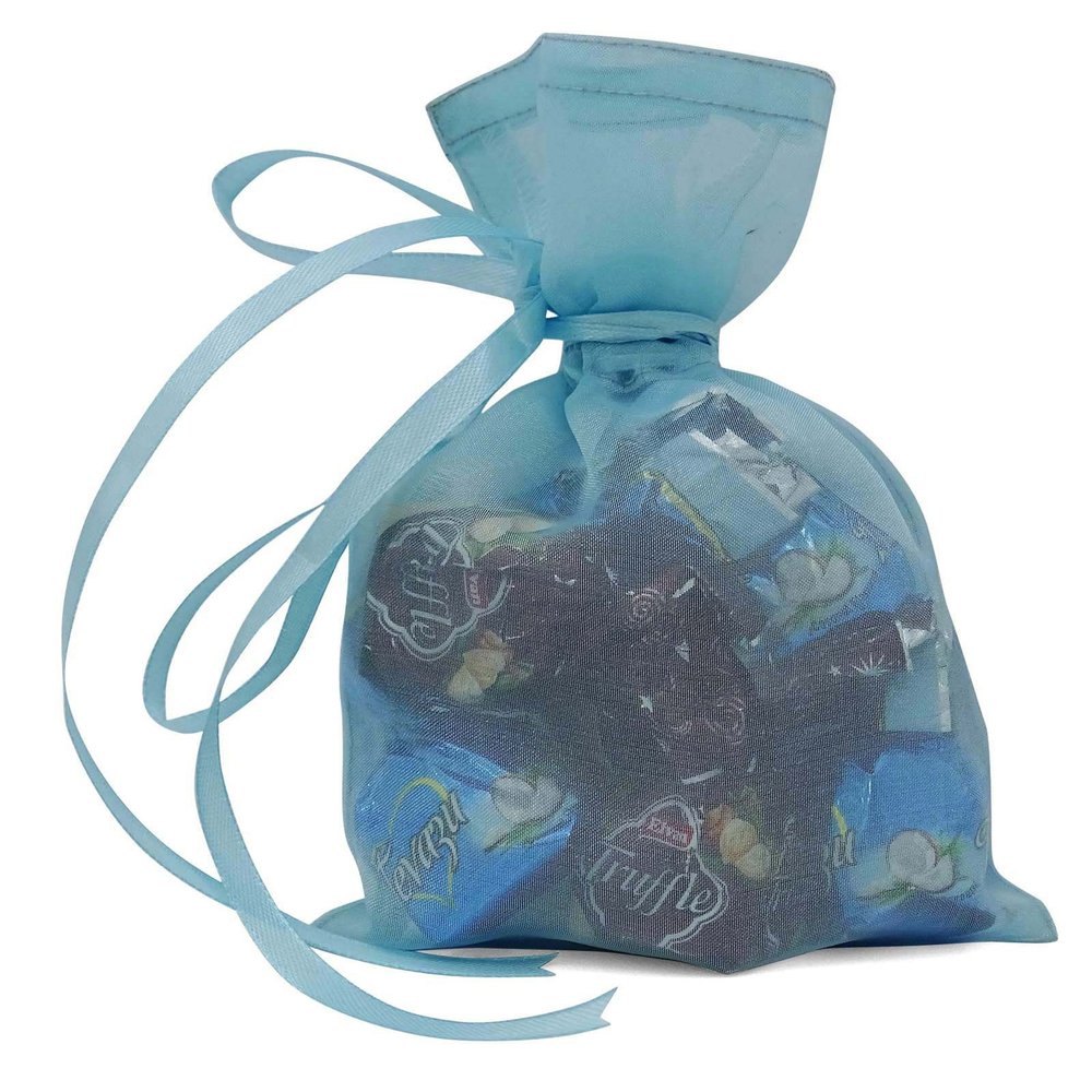 Darling Souvenir 50 Organza Drawstring Gift Pouch Small Wedding Party Favors Bag 4 x 6.5 inches Baby Shower Thank You Pouches- Sky Blue